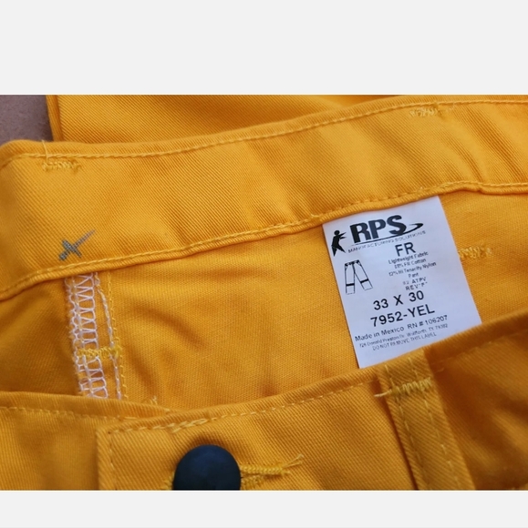 Crude FR Fire Resistant Mens Reflective Work Pants 33x30 New YEL-7952 - Picture 3 of 4